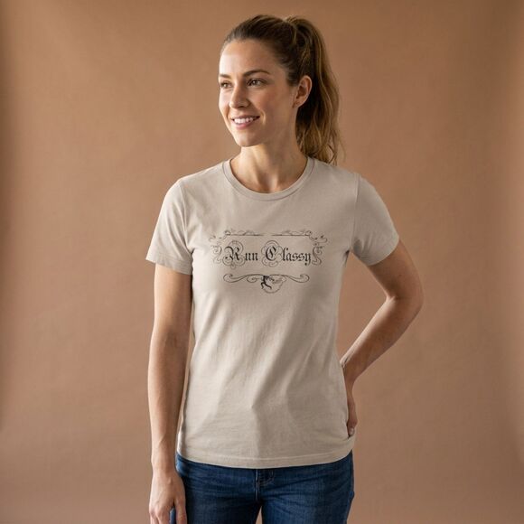 Bella Canvas Tops - Bella Canvas Womens M Beige Run Classy Vintage Graphic T-Shirt Short Sleeve Tee